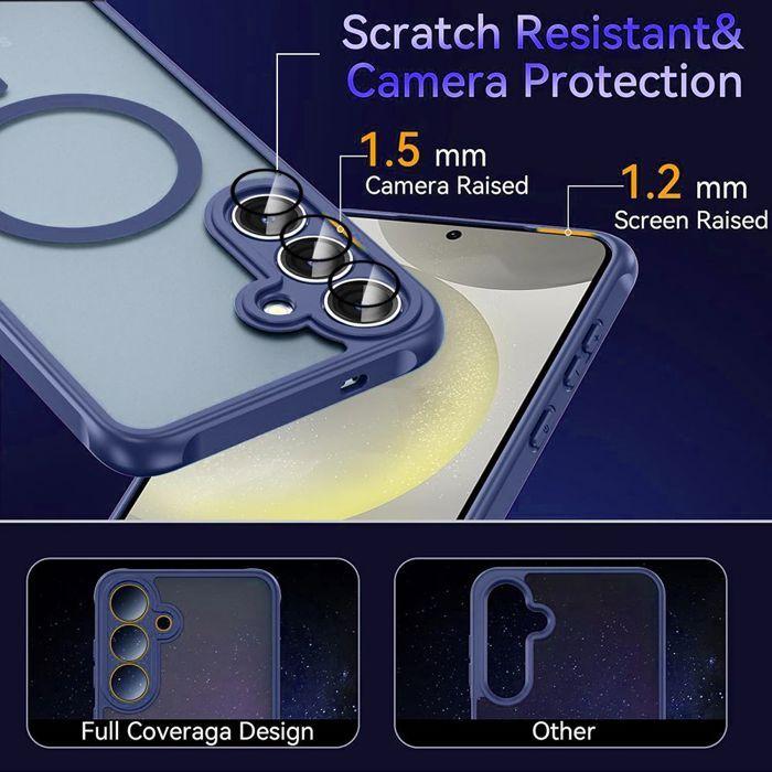 Coque - BOOLING - pour Samsung Galaxy S24 -Protection Rigide - Bleu Marine - 2 Verres Trempés