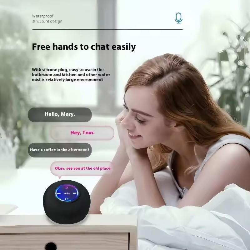 Altoparlante Bluetooth Mini Altoparlante da Doccia Subwoofer Impermeabile Vivavoce con Ventosa Microfono per Bagno Piscina Spiaggia Auto Telefono