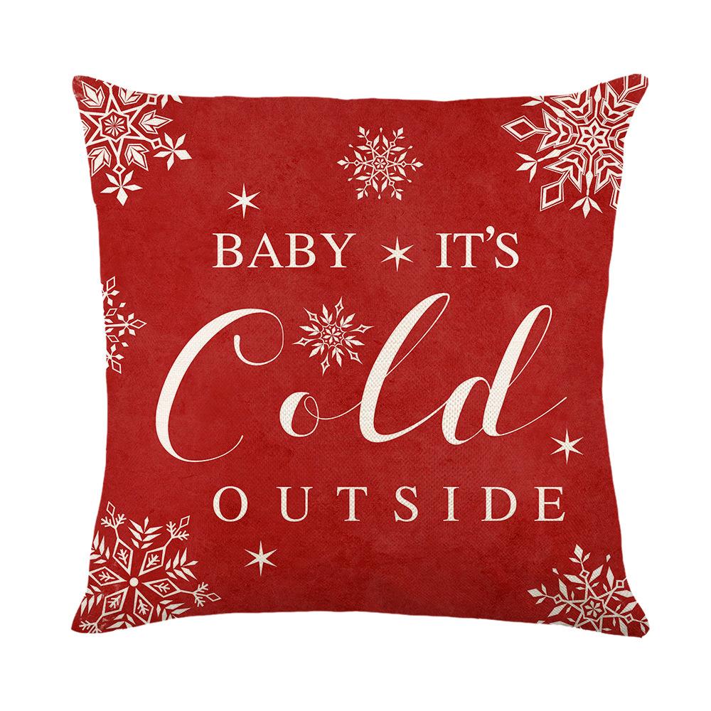 

New Christmas Pillow Polyester Printed Living Room Sofa Pillow Case Bedroom Cushion Christmas Cartoon Decoration 45 * 45Cm (without pillow core)