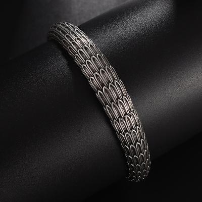 Personalisierte Drachenschuppenmuster-Armband für Herren Trendiges und Retro Chinesischer Stil Umgekehrte Schuppen-Armband