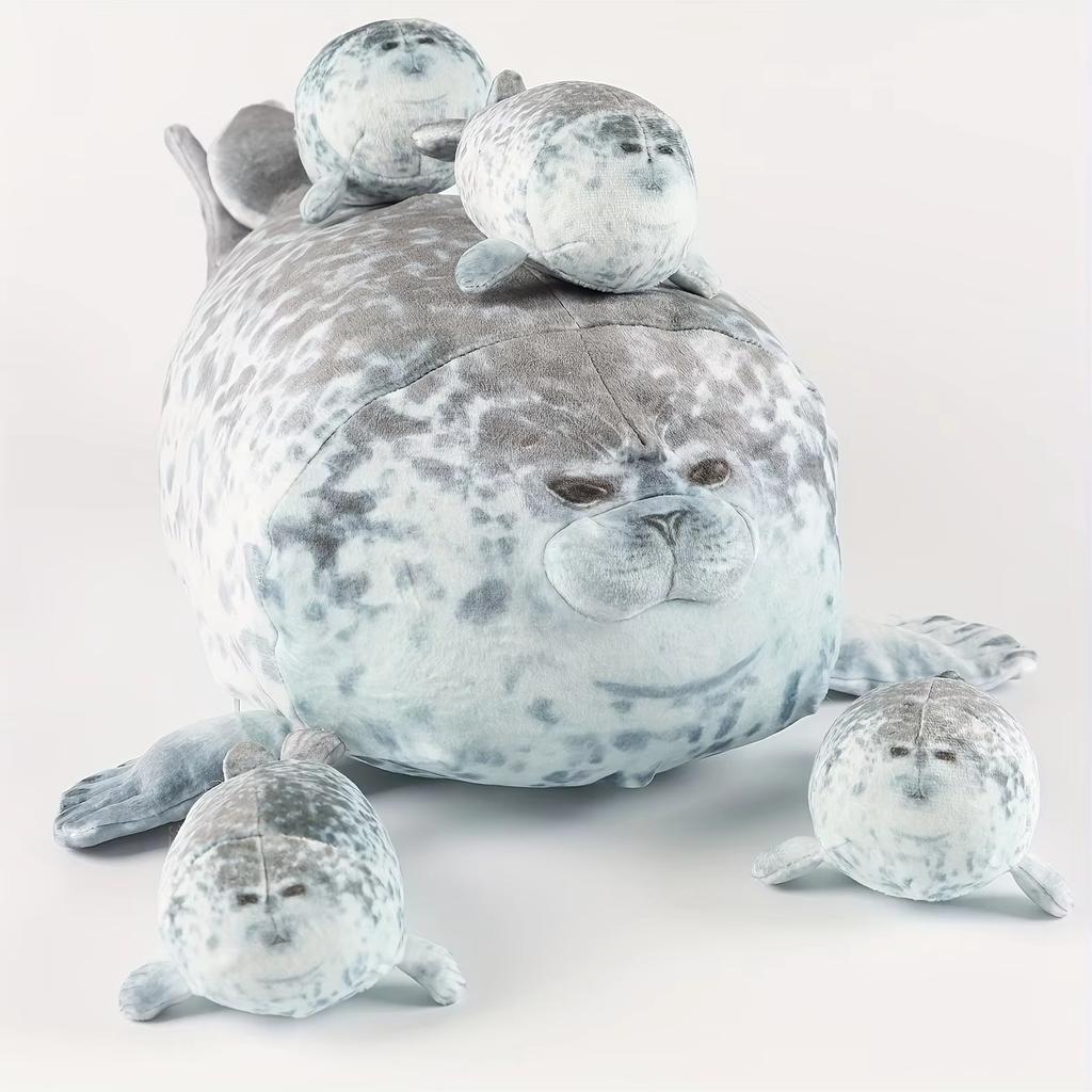 Cute Mother And Son Seal Five-Piece Plush Toys Movie Stuffed Animals Seal Zipper Toy For Boys And Girls Christmas Halloween Gift