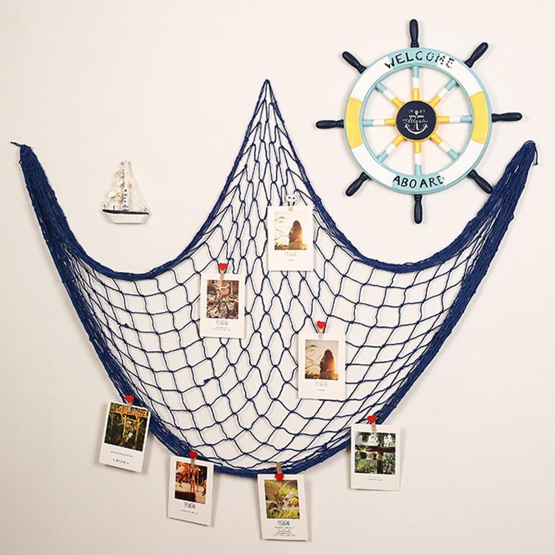 100X200Cm Beach Themed Fish Net Decorations Wall Mounted For Pirate Mermaid Beach Party Home Bedroom Decoration