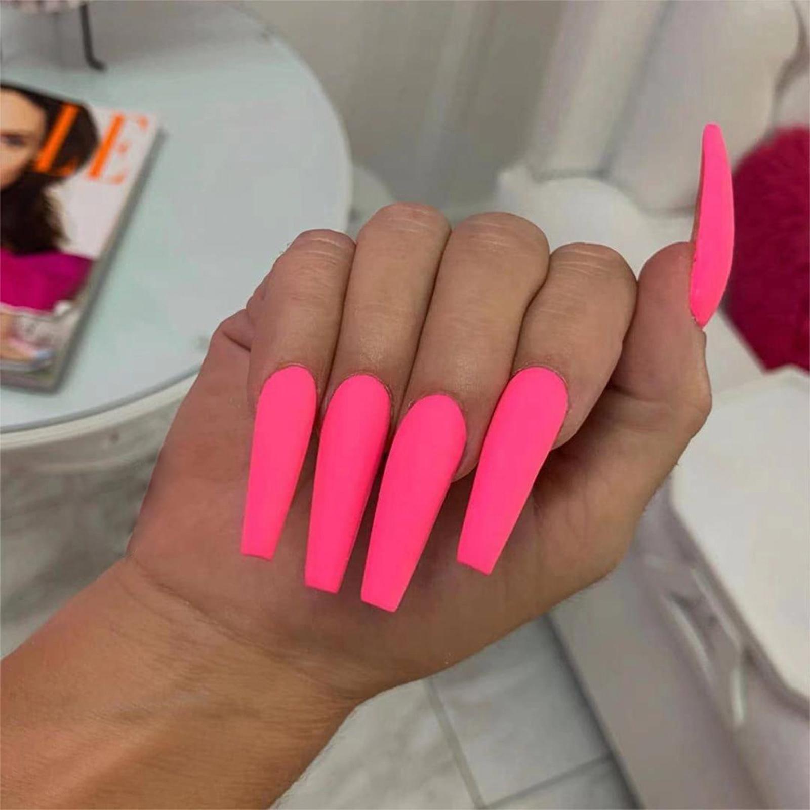 

24 шт./коробка Штучні повні накладні нігті Форма труна Балерина False Nails Зносостійкі кінчики для нігтів 06