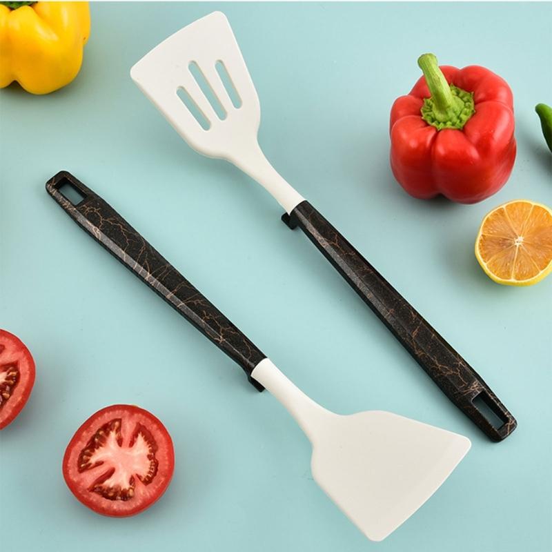 7Pcs Soft Silicone Cooking Spoon And Spatula Set Kitchen Tool With Ergonomic Handles For Nonstick Cookware