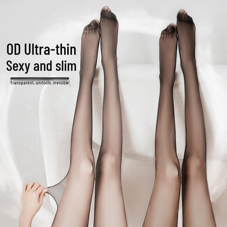 2024 Ultracienkie czarne jedwabne przezroczyste pończochy - 0D Seksowne, codzienne, do noszenia na co dzień