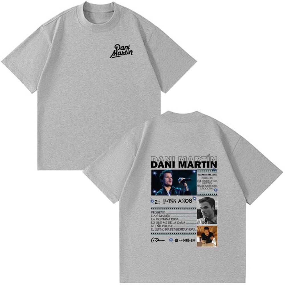 Dani Martin Tour de Álbum Merch Camisetas Unisex Ropa de Mujer Moda Vintage Camisetas de Manga Corta Algodón Casual Holgadas Ropa Urbana