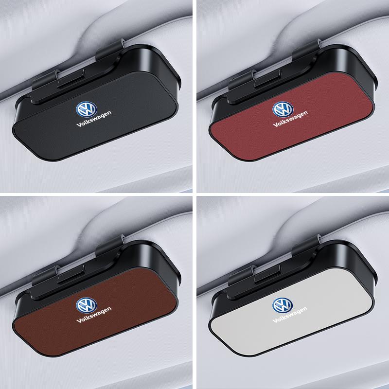 Valve Stems Caps Keychain Car Glasses Clip Sunglasses Box Sun Visor Eyeglasses Card Ticket Holder For Volkswagen VW RLine R Golf zw4