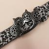 Women's Men's Oversized Belt Leopard Print Rhinestones Embellished Rivets Accent Western Girdle for Hip Hop Event