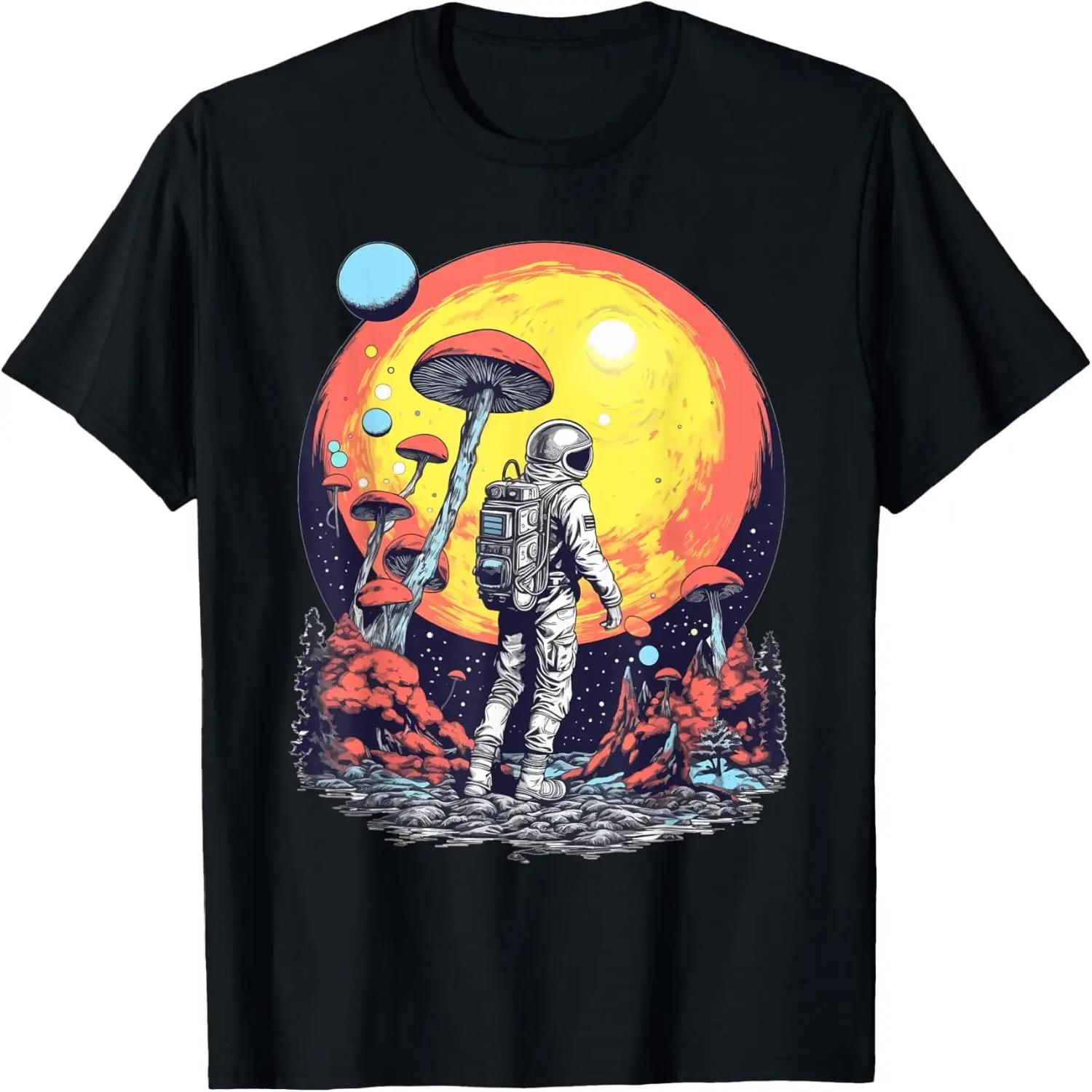 Astronaut Finding Mushrooms - Cool Design Fun Fashion T-Shirt XXXXXL разноцветный
