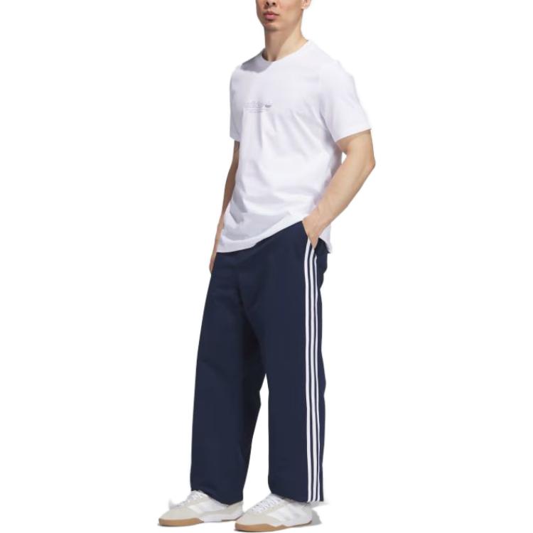 Adidas Originals Essential Casual Pants Unisex Navy Blue Moderate Straight Fit Pants IJ0971