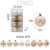 8PCS/Box Electroplated Painted Ball Christmas Tree Ornament Christmas Decorations