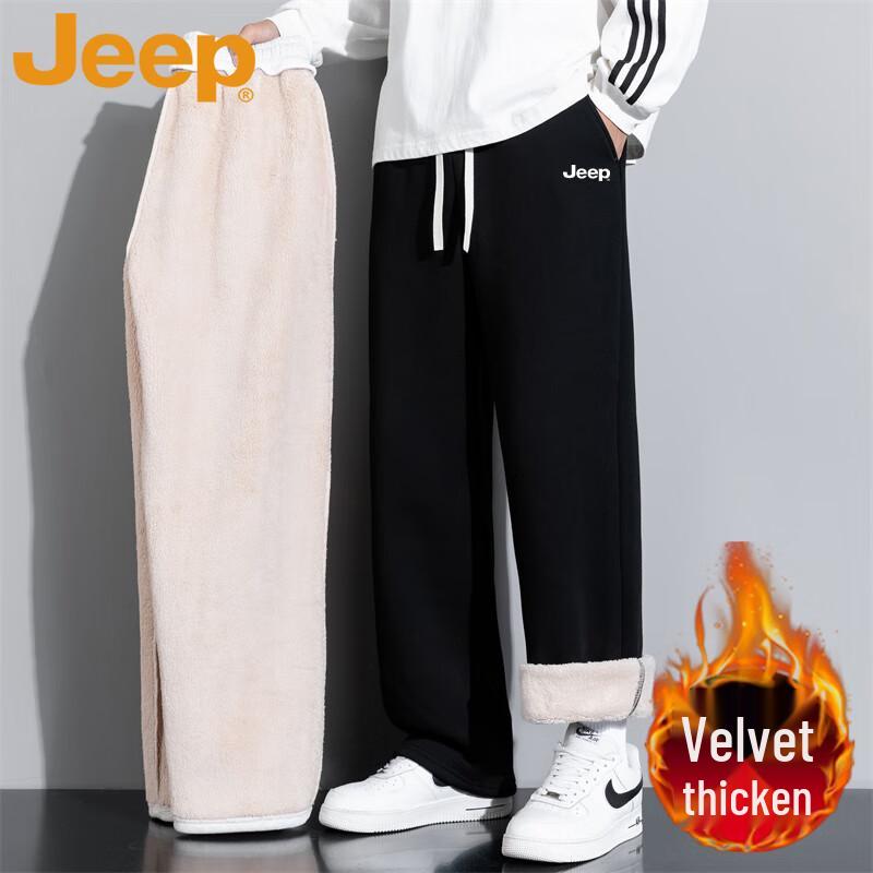 JEEP Men's Warm Fleece-Lined Casual Trousers