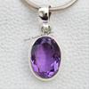 Natural Amethyst Pendant-Handmade Silver Pendant-925 Sterling Silver Pendant-Oval Amethyst Pendant-Gift for her-Anniversary Pendant