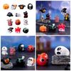 Seasonal Halloween Pumpkin Ghostly Bat Elf Miniature Figurines Resins Statues Ornament for Festival Home Office Accent