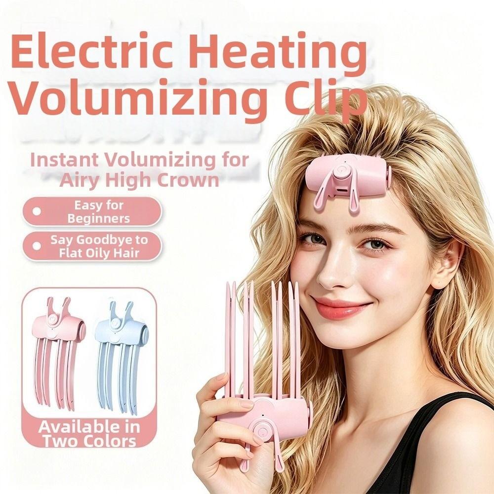 Aquecedor Volumizador para Raiz de Cabelo Fofo Volumizador de Cabelo Portátil Grampo de Cabelo Aquecido Ferramenta de Styling de Cabelo