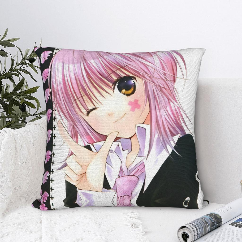 Anime Shugo Chara Square Pillow Case Hinamori Amu Cushion Cover Vintage Zipper Decorative Pillowcase for Home 40x40cm