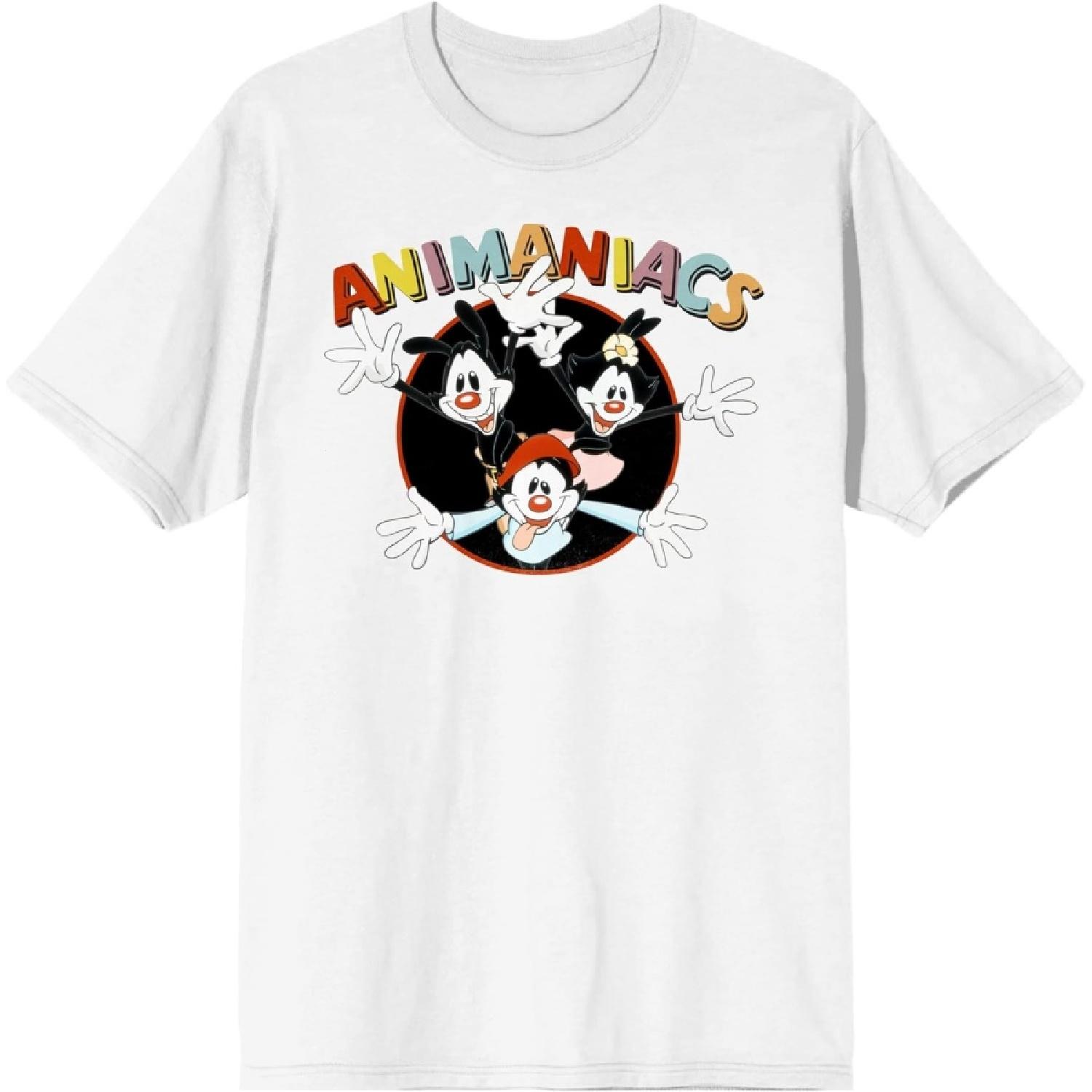 Animaniacs Cartoon Men s Yakko Wakko Dot Logo White Graphic T-Shirt XXXXXL белый