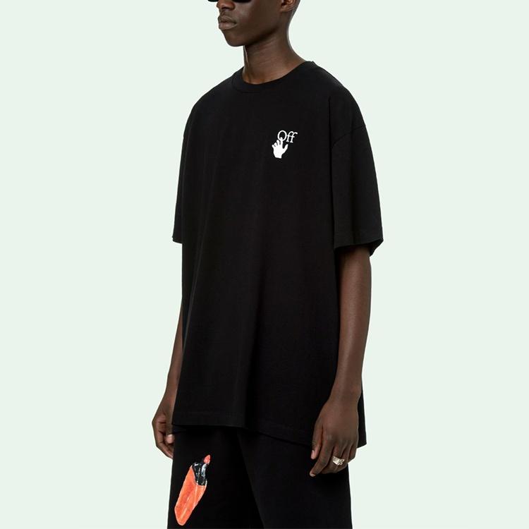 Off-White Comfort Loose Crewneck Short Sleeve Unisex Black OMAA038F20FAB0021001