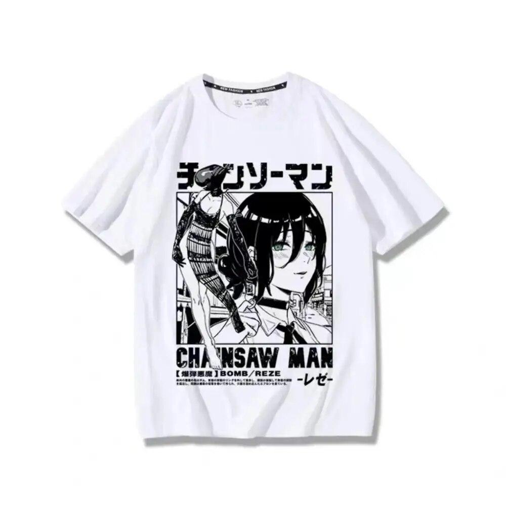 Anime Chainsaw Unisex Reze Tričko s grafickým potiskem Unisex Unisex Ležérní Volná trička Four Seasons Tričko Harajuku Unisex vysoce kvalitní tričko