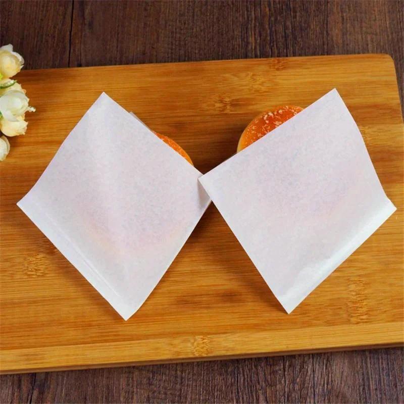 100Pcs Sandwich Donut Bread Bag Hamburger Paper Bags Food Packing Restaurant Supply Pouches.