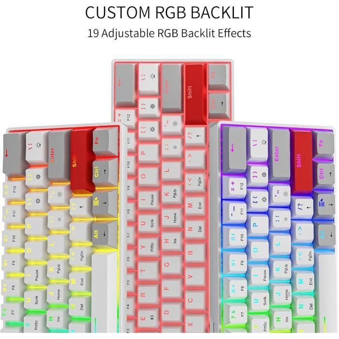 Clavier De Jeu Mécanique - Newmen - GM610 - Rétroéclairé RVB - 60% Compact - Touches Programmables