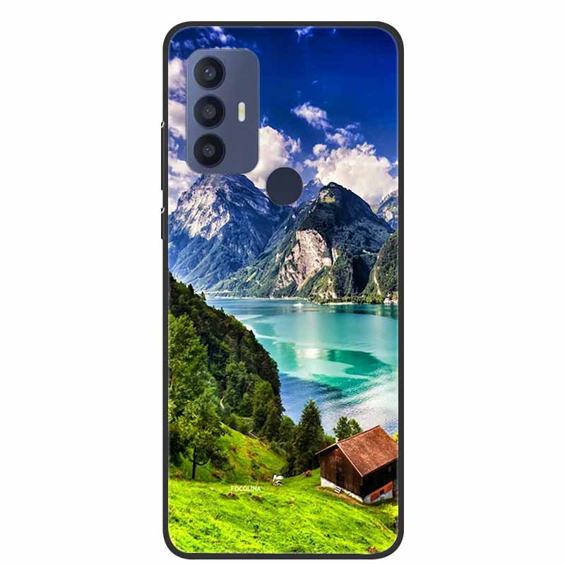For TCL 30 SE Case Soft Silicone Marble TPU Black Cover for TCL 305 306 30SE 6.52'' Phone Back Cases for TCL30SE 6165H Coque New
