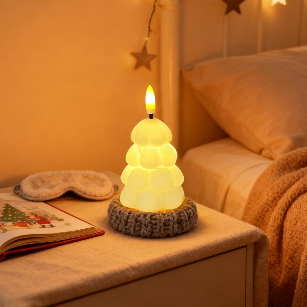 Christmas Tree Vinyl Night Light Bedroom Dormitory Bedside Lamp Party Decoration Ambient Light Gift Ornament