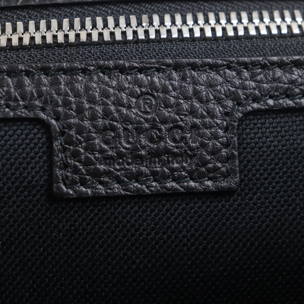 Gucci Clutch Bag Flap-type Business Case Black Leather Mens 816755 Used