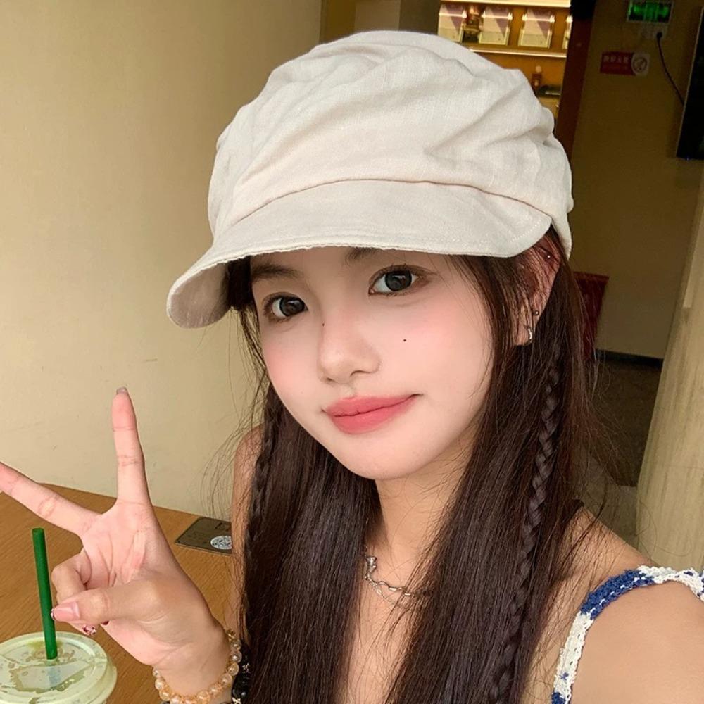 

Classic Newsboy Hats Japanese Peaked Caps Fashion Linen Berets Streetwear хакі