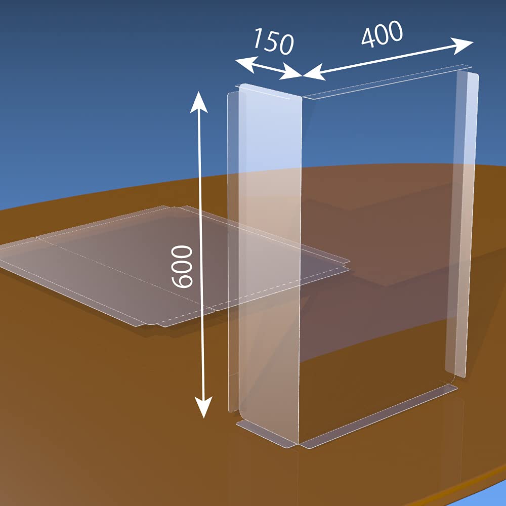 Softken Splash-Proof Simple Partition, PET 1.0mm, 600x400mm, Pack of 5