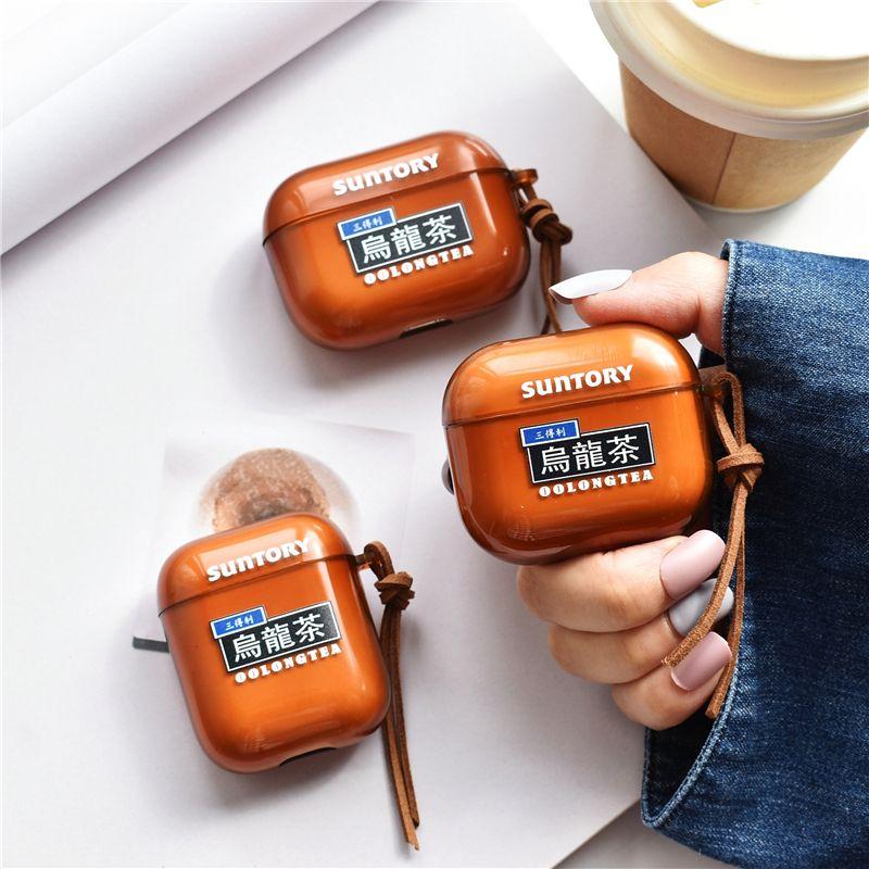 

Protective Case Fashionable Text 2/3 Generation Apple Airpods3 Wireless Bluetooth Earbuds Case Airpodspro Men and Women Five Generation Soft Apple Airpods Pro Caramel Oolong Tea