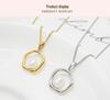Fashionable Light Luxury Pearl Pendant Necklace with Irregular Circle Design and Durable Colorfast Titanium Steel Chain