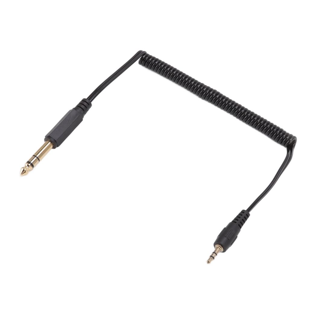 6,35 mm na 3,5 mm stočený kábel Pozlátená zasúvacia zástrčka Plug and Play Prenosný zvukový adaptérový kábel pre PC Laptop MP3