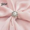 Elegant Scarf Accessory Retro Flower Ring Faux Pearl Rhinestone Clip Durable Clasp Decorative Silk Holder for Women Neckerchiefs Shawls Shirts
