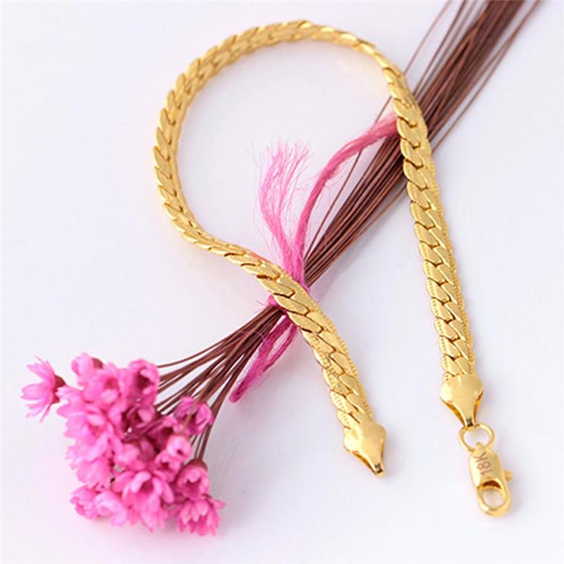 Imitation of 18k Gold Color ClaspThick Flat Hip Hop Cuban Link Chain Bracelet RapperJewelry for Men & Women Unisex Jewelry Gift