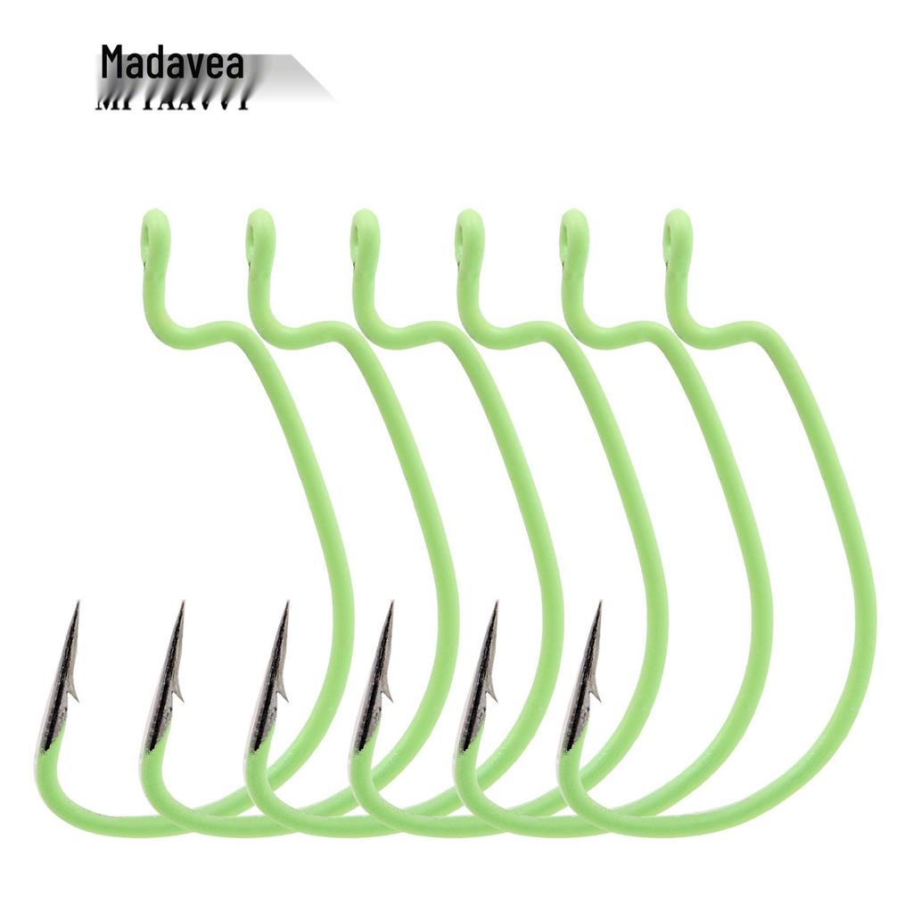 Mataweiya Luminous High-Carbon Steel Fishing Hooks Set - Sizes 2#, 1#, 1/0#, 2/0#, 3/0#