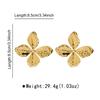 European American Exaggerated Big Flower Stud Earrings Retro Ins Petal Metal Sheet Earrings For Women Trendy Fashion Jewelry