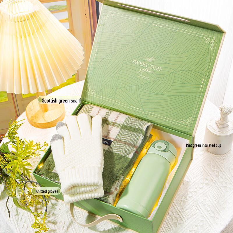 Women s Autumn/Winter Scarf Gift Set with Thermos & Gloves