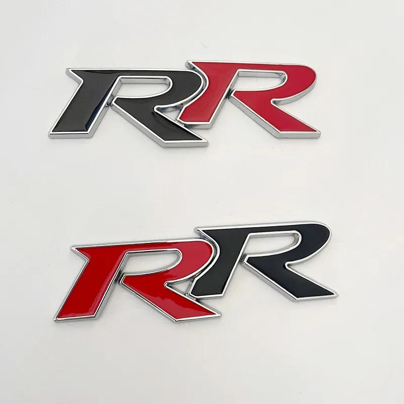 3D Metal RR Logo Car Front Grille Rear Trunk Emblem Badge Decals For Honda Civic Mugen Accord Crv City Hrv Sticker Accessories JP8