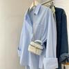 Abiti a maniche lunghe in tinta unita Blusa Mujer Camicetta in cotone primaverile e autunnale con tasche da donna Camicie casual allentate 29531