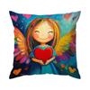 Angel Wings Heart-Shaped Pillowcase Printed Polyester 40/45/50cm Throw Pillowcover Decorative Sofa Cushion Pillowslip Home Decor