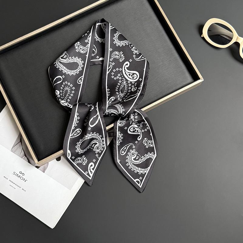 Silk scarf long strip high-end new decorative scarf multi-purpose headscarf headband tied bag streamer silk scarf belt
