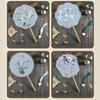 Vintaged Styles Silk Embroidery Round Fan Chinese Dance Fan For Photography And Cultural Activities