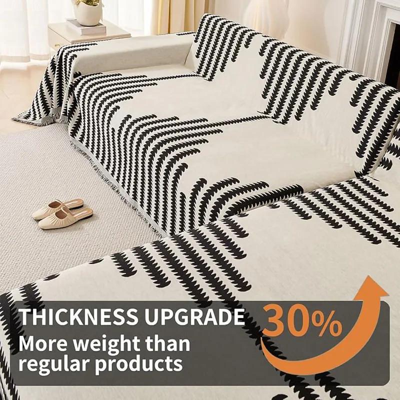 Nordic Style Chenille Sofa Towel Tassels Boho Geometric Patterns Sofa Cover for Living Room Casual Slip Covers Blankets For Beds