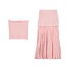 Strapless Straight Collar Knitting Tube Top Tops 4192043 Small Pleated Hem High Waist Knitted Skirt 4192042