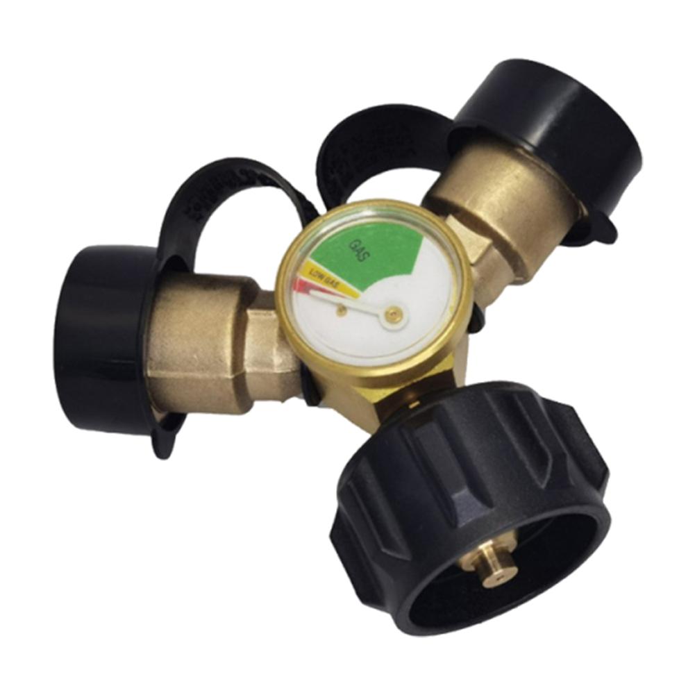 

Propane Adapter Y Splitter Adapter 2 Way Gas Adapter Propane Tank Connector Adapter for Outdoor Camping Cooking