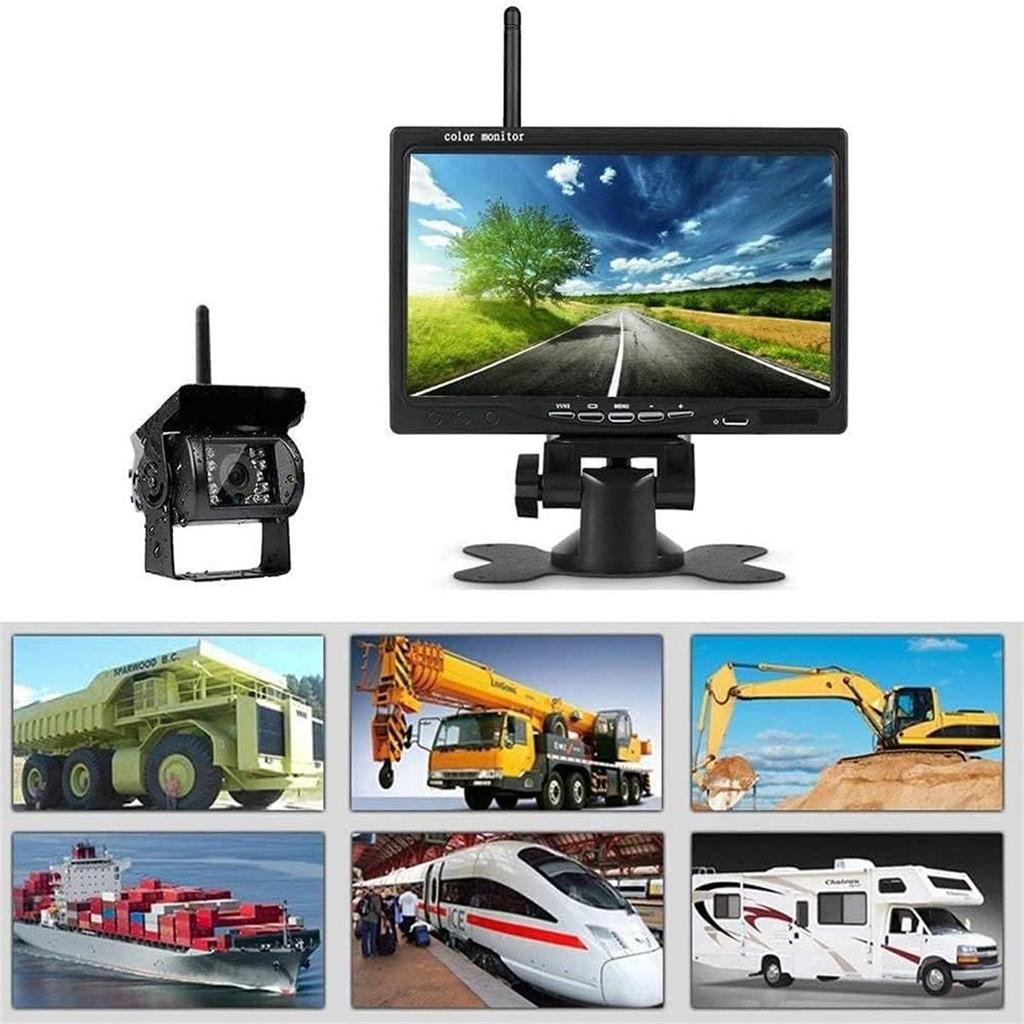 Wireless Car Backup Camera and Monitor Kit, Waterproof Night Vision Wireless Rear View Camera 7 Inch LCD Monitor Parking System