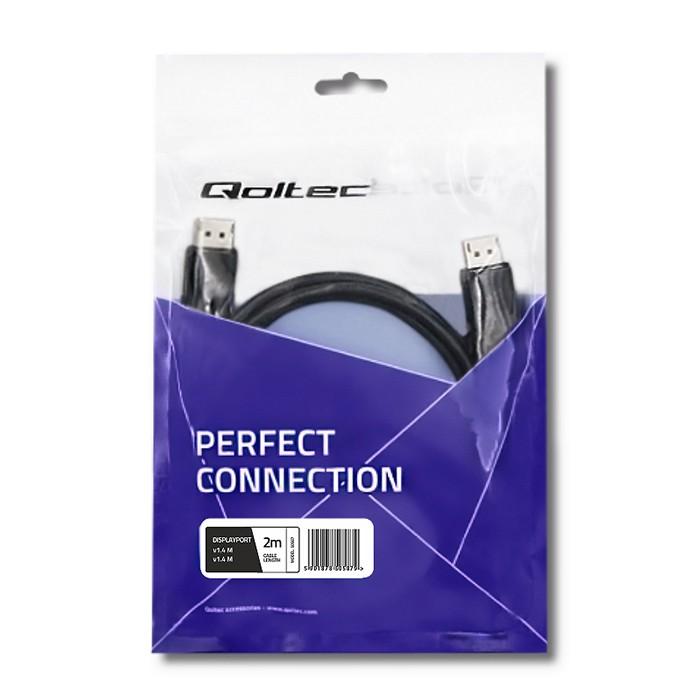 Qoltec DisplayPort v1.4 male | DisplayPort v1.4 male | 8K | 0.5m