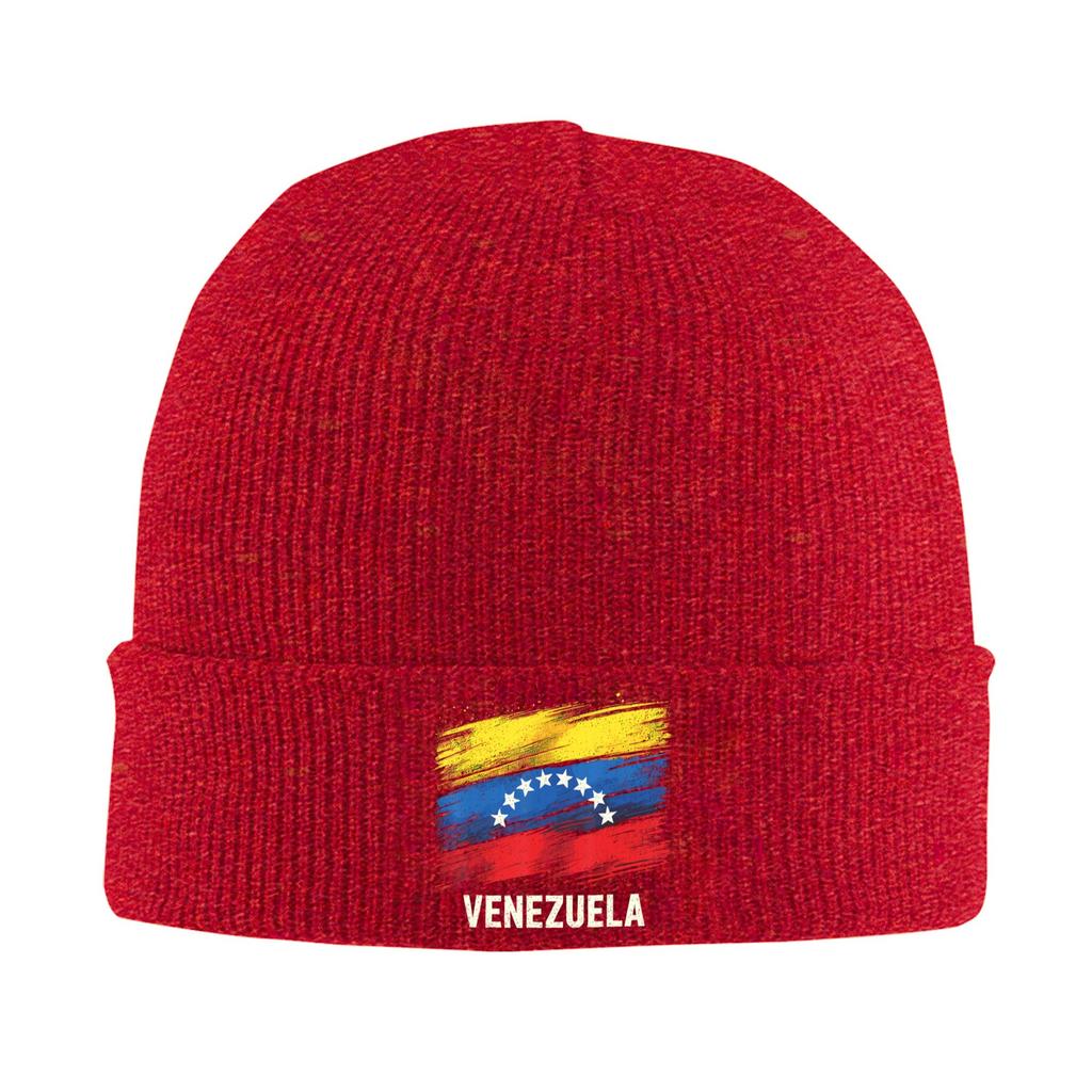 Venezuela Flag Venezuelan Beanie Hats Knitting Hat Adult Unisex Vintage Head Wrap Caps Winter Hippie Design Bonnet Hats