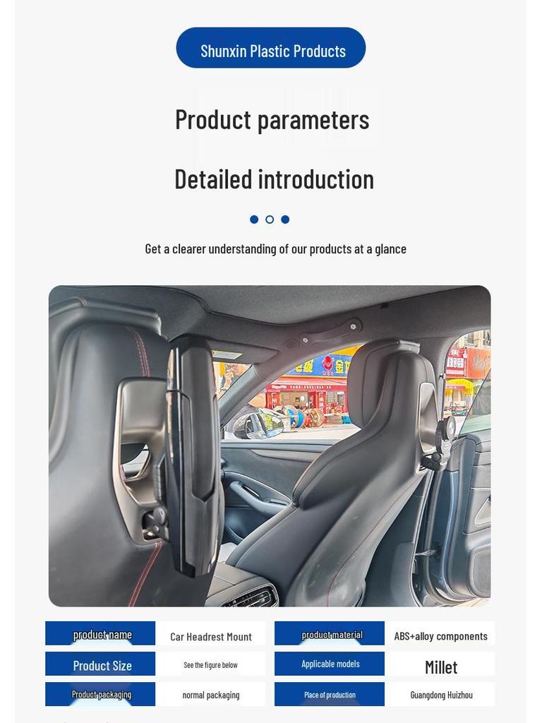 Xiaomi Car SU7/YU7/SU7Ultra Rear Headrest Multi-Functional Hanger/Phone Tablet Holder